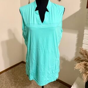 Women's Sleeveless Aqua Golf Shirt